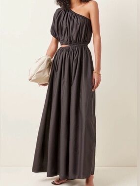 Matteau Black One-Shoulder Maxi Dress